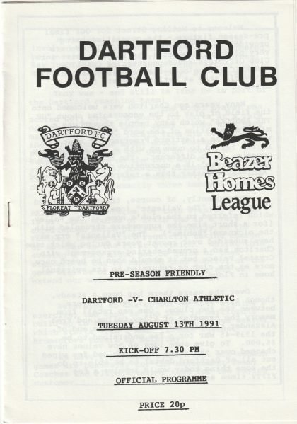 Dartford v Charlton Athletic  13-Aug-1991