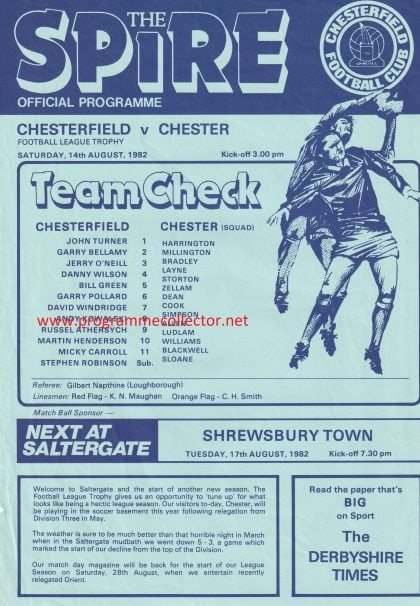 Chesterfield v Chester 14-Aug-1982