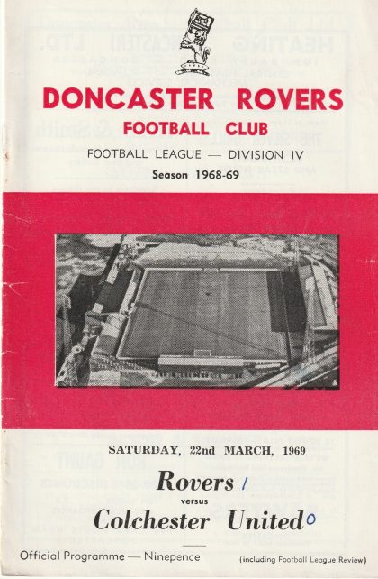Doncaster Rovers v Colchester United 22-Mar-1969