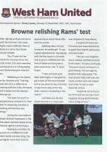 West Ham United u21 v Derby County u21   23-Nov-2015