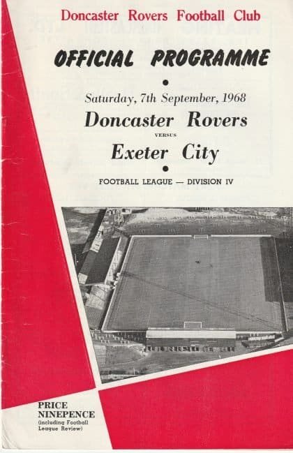 Doncaster Rovers v Exeter City   07-Sep-1968