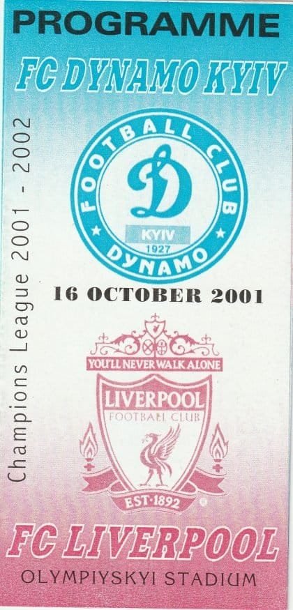 Dynamo Kiev v Liverpool 16-Oct-2001