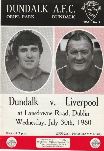 Dundalk v Liverpool 30-Jul-1990