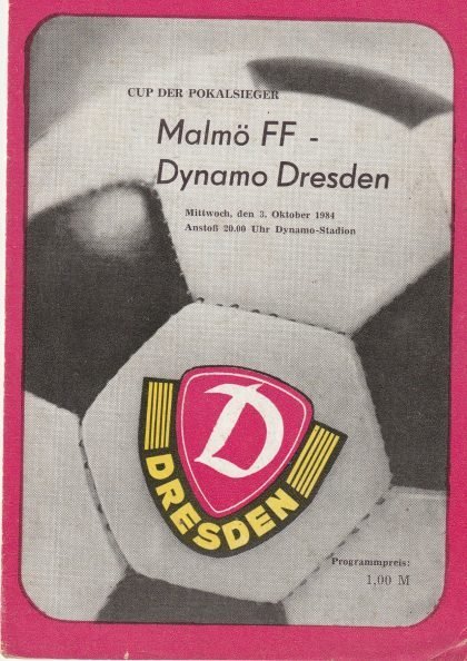 Dynamo Dresden v Malmo FF  03-Oct-1984