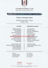 Fulham Reserves v Newcastle United Reserves 03-Apr-2012