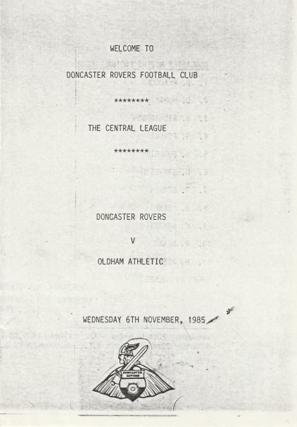 Doncaster Rovers Reserves v Oldham Athletic Reserves  06-Nov-1985