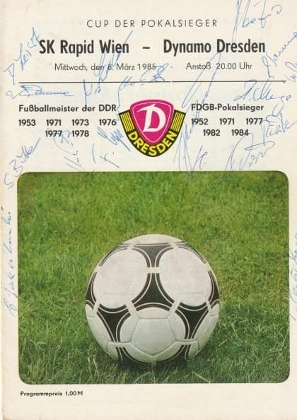 Dynamo Dresden v Rapid Vienna  03-Mar-1985
