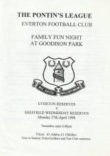 Everton Reserves v Sheffield Wednesday Reserves 27-Apr-1998