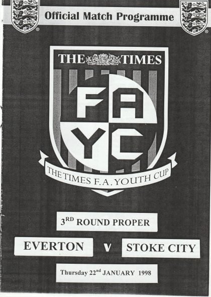 Everton Youth v Stoke City Youth  22-Jan-1998