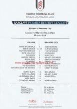 Fulham Reserves v Swansea City Reserves   13-Mar-2012
