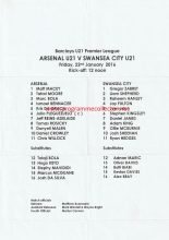 Arsenal u21 v Swansea City u21  22-Jan-2016