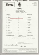 Reading Reserves v Swindon Town Reserves  12-Sep-1987