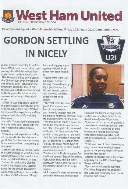 West Ham United u21 v West Bromwich Albion u21  10-Jan-2014