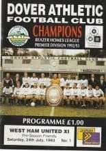 Dover Athletic v West Ham United XI 24-Jul-1993