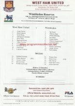 West Ham United Reserves v Wimbledon Reserves   28-Aug-2001