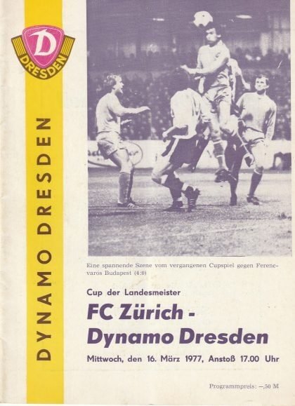 Dynamo Dresden v FC Zurich  16-Mar-1977