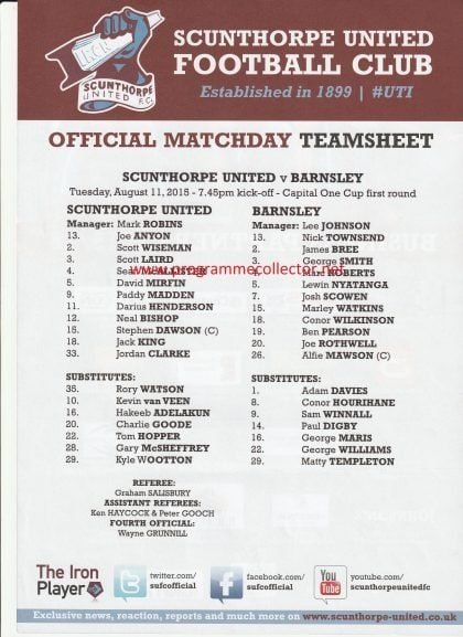 Scunthorpe United v Barnsley 11-Aug-2015