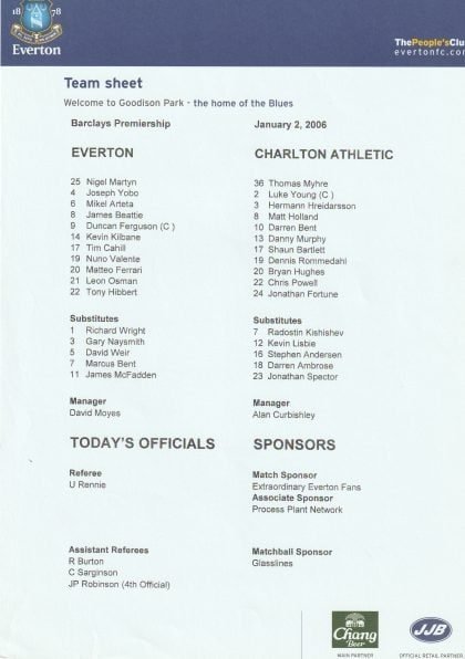 Everton v Charlton Athletic 02-Jan-2006