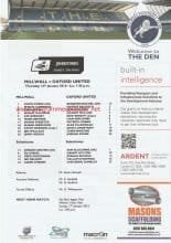 Millwall v Oxford United  14-Jan-2016