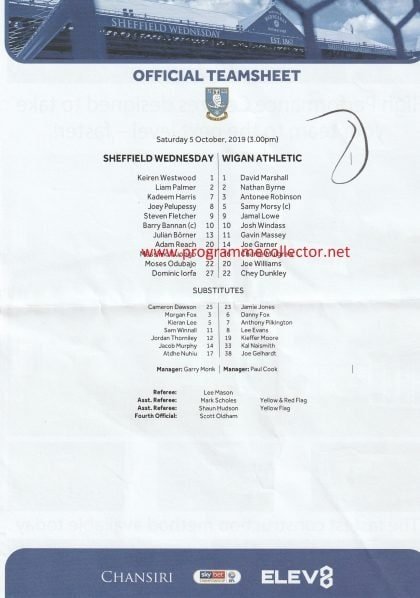 Sheffield Wednesday v Wigan Athletic  05-Oct-2019
