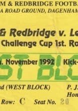Dagenham & Redbridge  v Leyton Orient   14-Nov-1992
