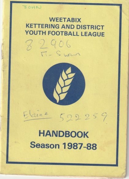 Weetabix Kettering & District Youth Football League Handbook 1987-88
