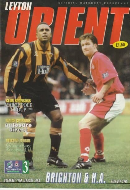 Leyton Orient v Brighton & Hove Albion 17-Jan-1998