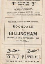 Rochdale v Gillingham 19-Nov-1960