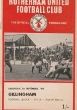 Rotherham United v Gillingham 05-Sep-1970