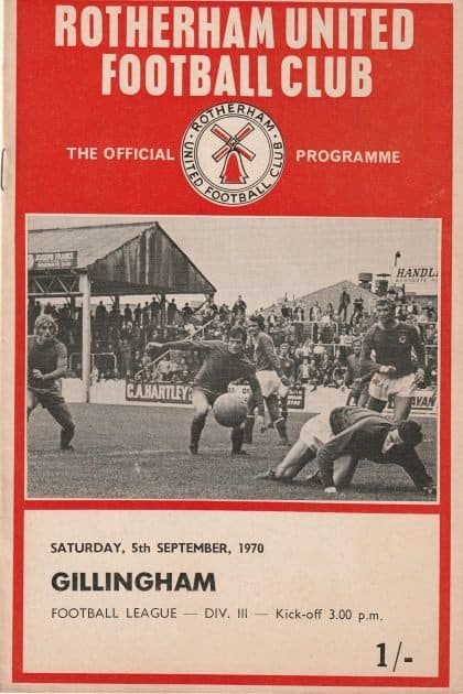 Rotherham United v Gillingham 05-Sep-1970