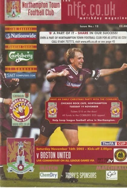 Northampton Town v Boston United  16-Nov-2002