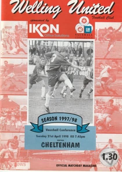 Welling United v Cheltenham Town  21-Apr-1998