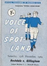 Rochdale v Gillingham 13-Dec-1969