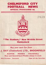 Chelmsford City v Gillingham   13-Aug-1962