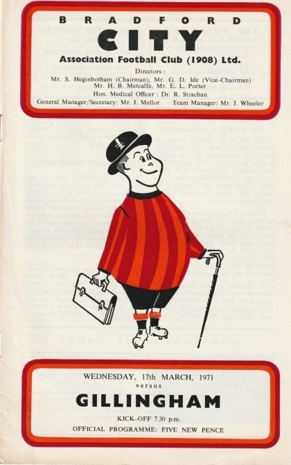 Bradford City v Gillingham 17-Mar-1971