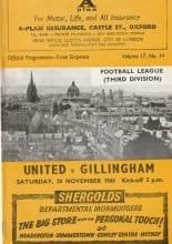 Oxford United v Gillingham   20-Nov-1965