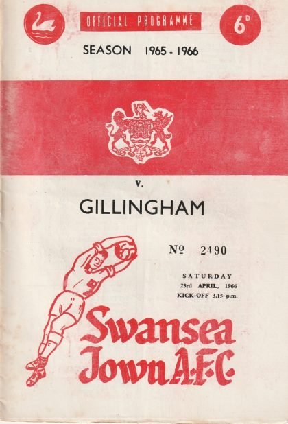 Swansea Town v Gillingham 23-Apr-1966