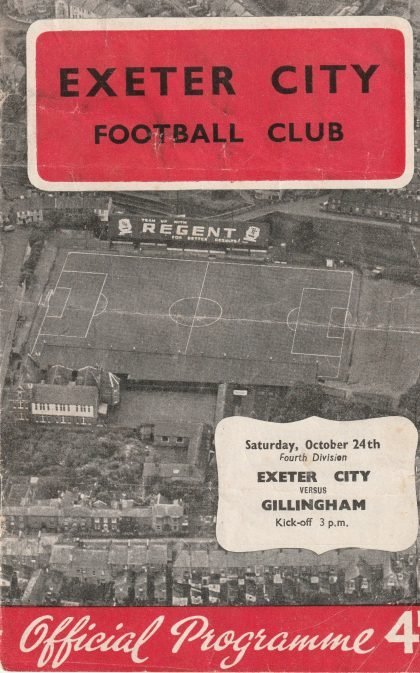 Exeter City v Gillingham 24-Oct-1959