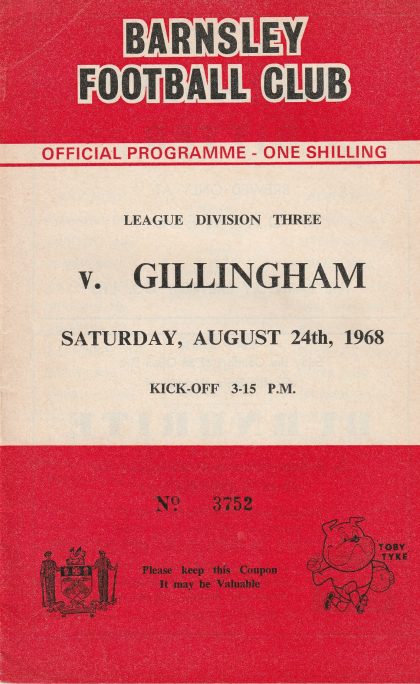 Barnsley v Gillingham 24-Aug-1968