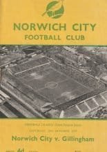 Norwich City v Gillingham 26-Oct-1957