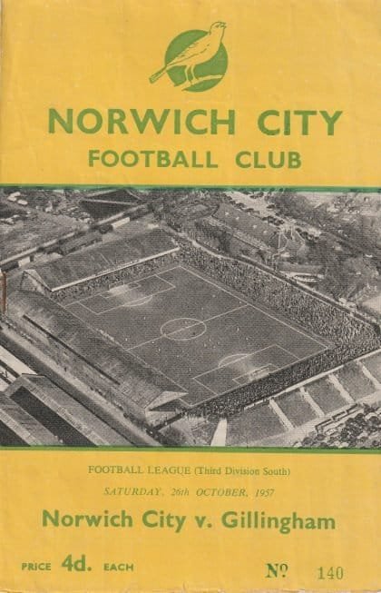 Norwich City v Gillingham 26-Oct-1957