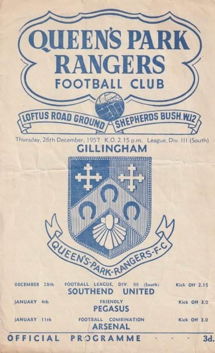 Queens Park Rangers v Gillingham  26-Dec-1957