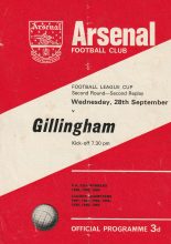 Arsenal v Gillingham 28-Sep-1966