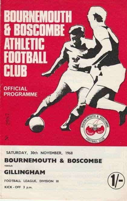 Bournemouth and Boscombe Athletic v Gillingham 30-Nov-1968