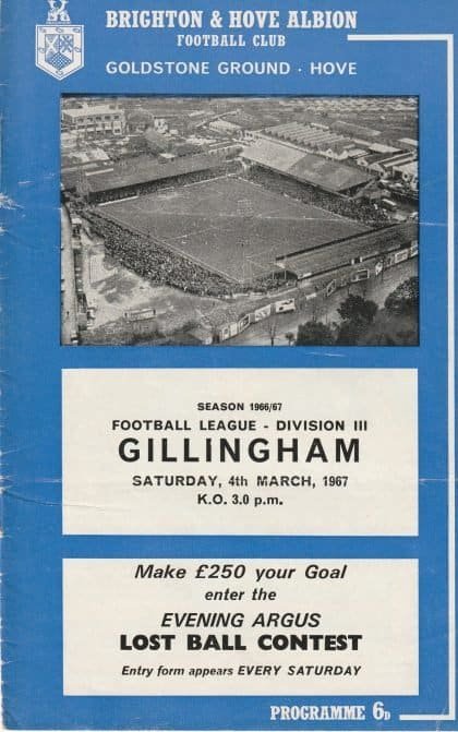 Brighton and Hove Albion v Gillingham 04-Mar-1967