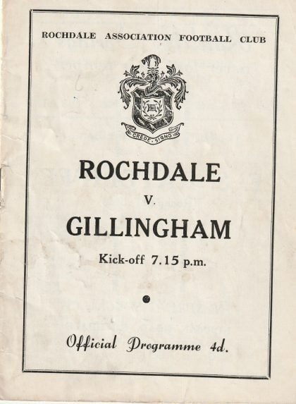 Rochdale v Gillingham 06-Sep-1961