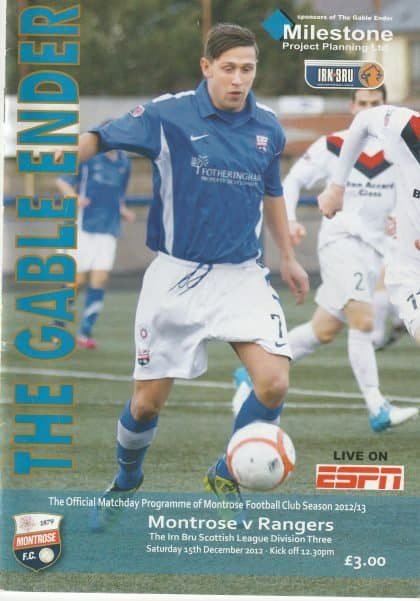 Montrose v Glasgow Rangers 15-Dec-2012