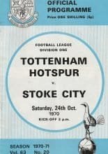 Tottenham Hotspur v Stoke City 24-Oct-1970