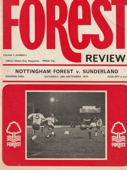 Nottingham Forest v Sunderland 28-Sep-1974