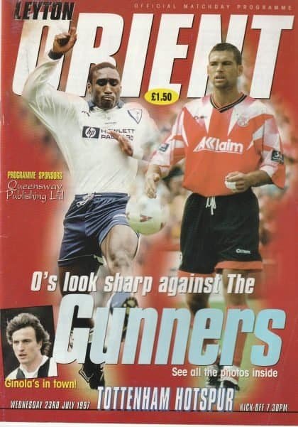 Leyton Orient v Tottenham Hotspur  23-Jul-1997
